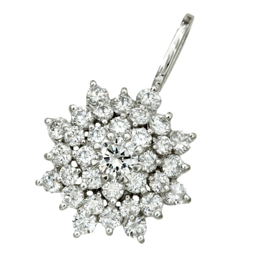 【ノーブランド】PT900 D0.24ct S0.71ct ペンダントトップ 本物保証】 新品同様 ペンダント トップ 約3.4g プラチナ Pt900