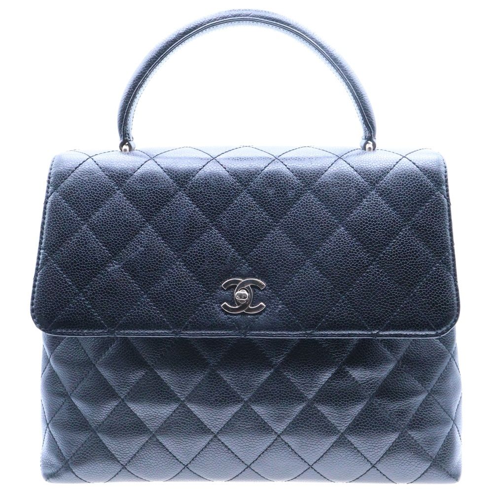 正規美品！シャネル　キャビアスキン　ハンドバッグ　バイカラー　ターンロック CHANEL - シャネル キャビアスキン ターンロック マドモワゼル