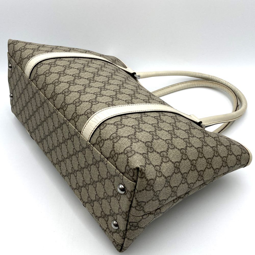 GUCCI グッチ 114595 トートバッグ ベージュ×ホワイト アイボリー GG