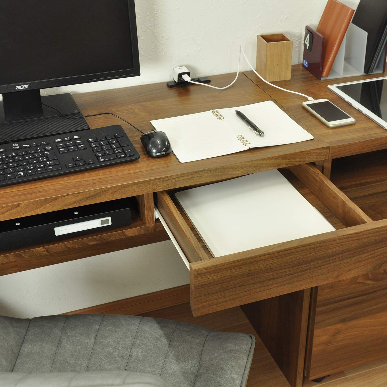 デスク90 ブラウン