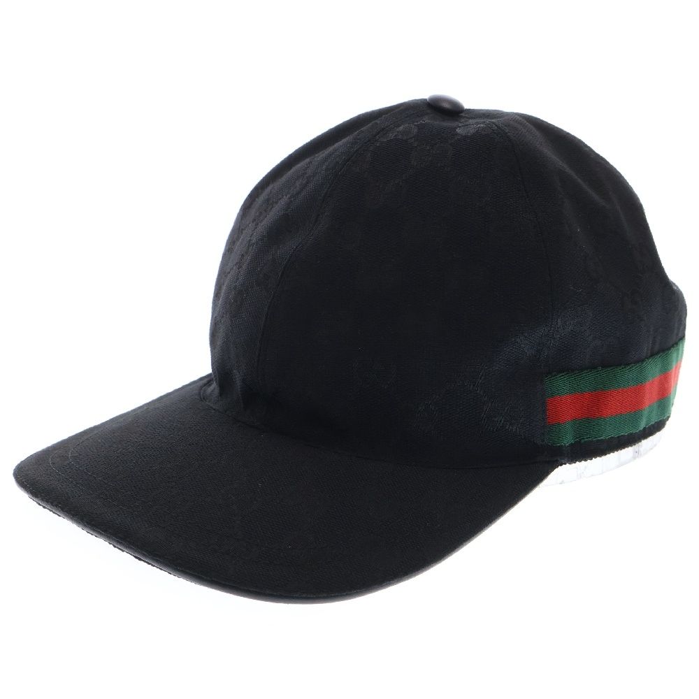 GUCCI グッチ GGキャンバス サイドライン ベースボールキャップ 200035 ブラック