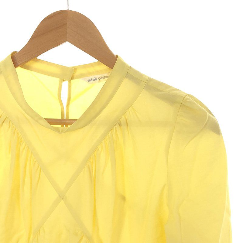 【美品】  mina perhonen / ミナペルホネン | pilli / シルクコットン ギャザーブラウス | 36 | イエロー | レディース 美品】 mina perhonen / ミナペルホネン | pilli / シルクコットン