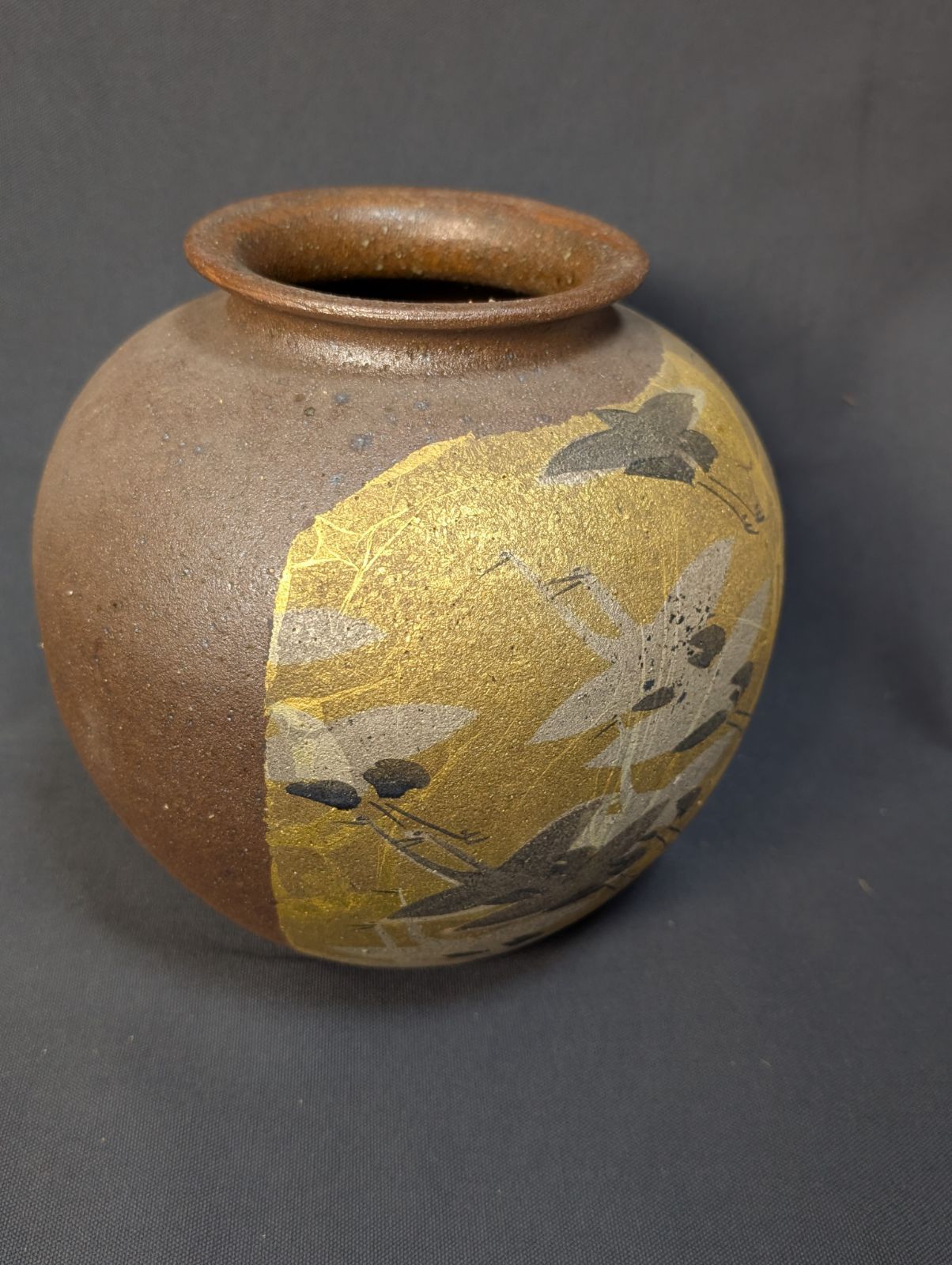 九谷焼 竹隆窯 北村隆 色絵金彩鶴 花生 壺 作家 - メルカリ