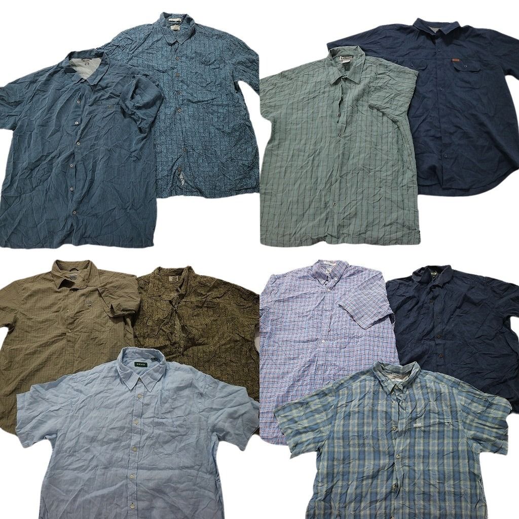 古着卸 まとめ売り アウトドアブランドMIX 半袖シャツ 10枚セット (メンズ 2XL ) エルエルビーン コロンビア オービス MT5801