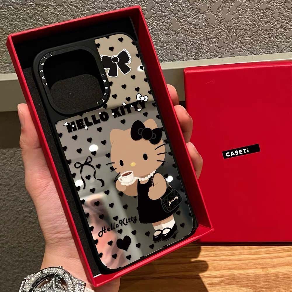 Casetify iPhone 16 ブラックハートミラーケース MagSafe Casetify
