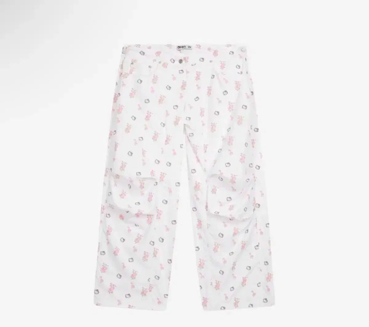 新品 OpenYY ハローキティ パラシュートパンツ 白 セール】【OPEN YY×Hello Kitty】YY PARACHUTE PANTS：パンツ
