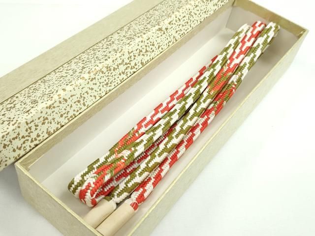 平和屋本店□極上 有職組紐道明 帯締め 冠組 茶色 宮内庁御用 国立