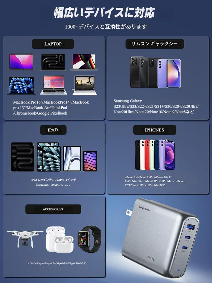 3台同時充電 3ポート