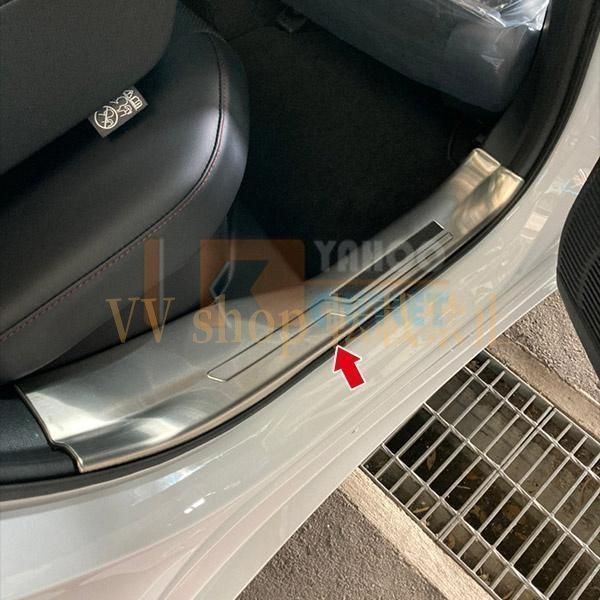 トヨタ プリウス 60系 5代目 スカッフプレート サイド ステップガード 内側 傷付き防止 ステンレス製 4 P 5969
