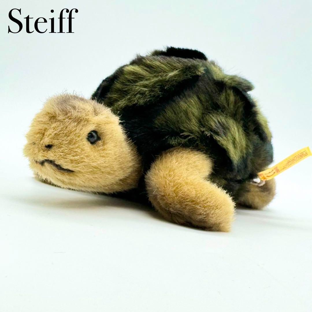 Steiff - シュタイフ 068485 スロー タートル 亀 ぬいぐるみ インテリア グリーン Steiff シュタイフ 068485 スロー タートル 亀 ぬいぐるみ