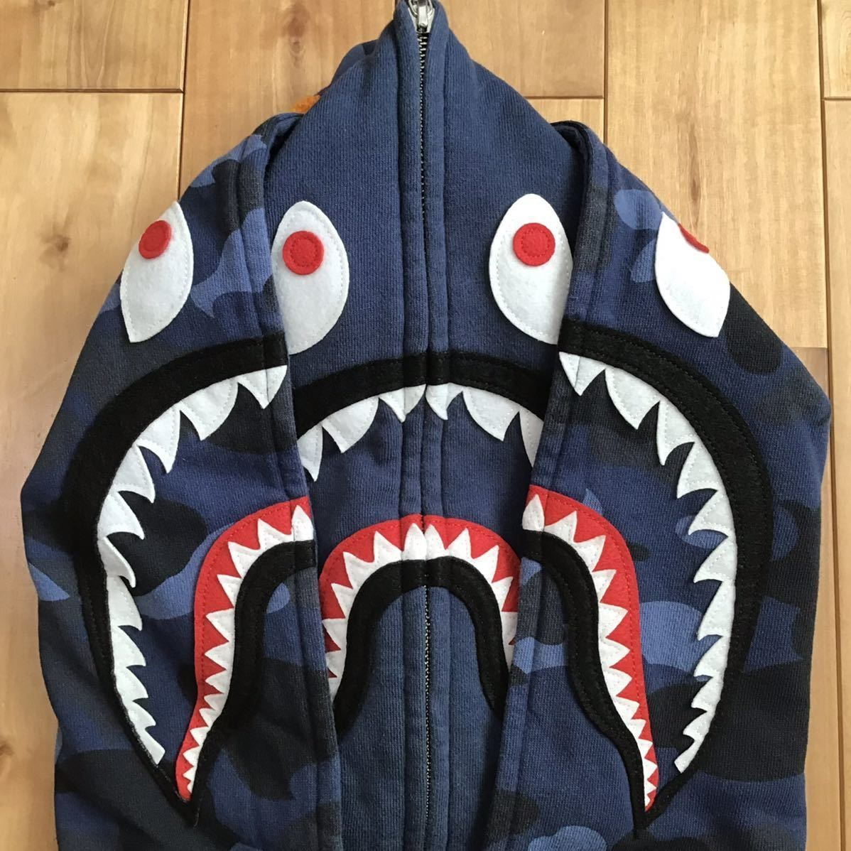 ☆XL☆ Blue camo ダブル シャーク パーカー Double shark full zip