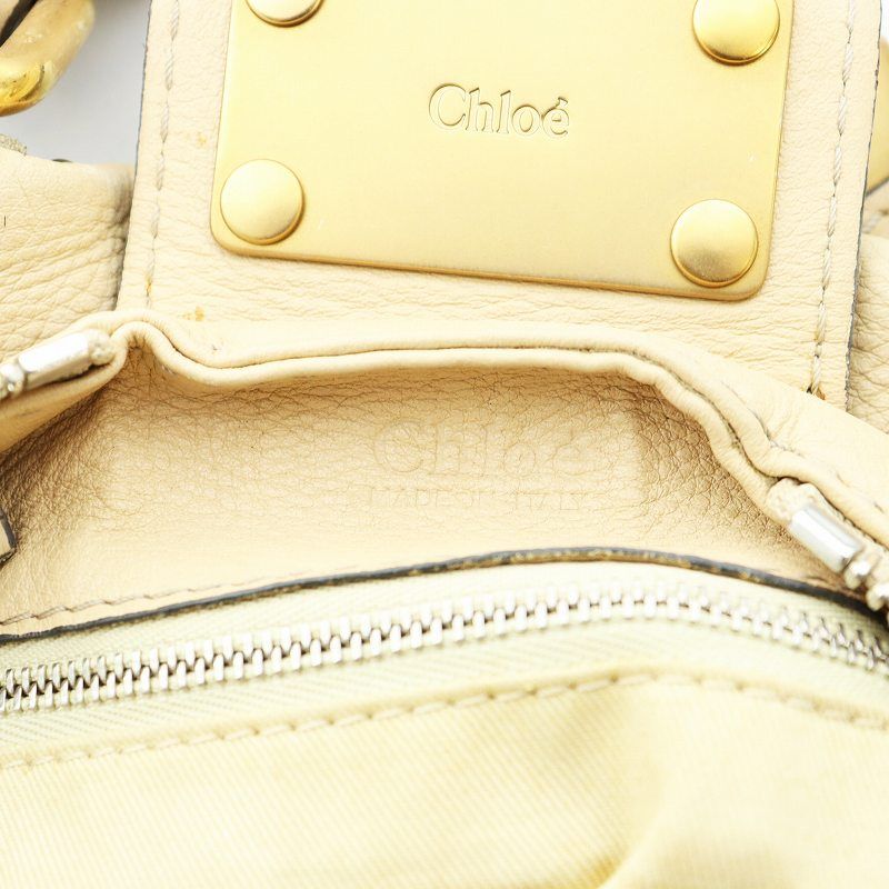 ✨️美品✨️ Chloe パディントン 南京錠 トートバッグ ベージュ レザー パディントン ハンドバッグ 南京錠 レザー べージュ（2024/11/05