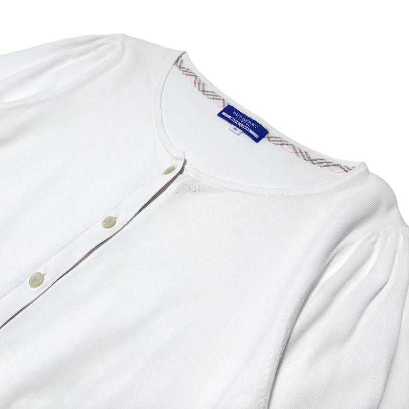 バーバリー ブルーレーベル 七分袖 カーディガン ホワイト 白 38サイズ