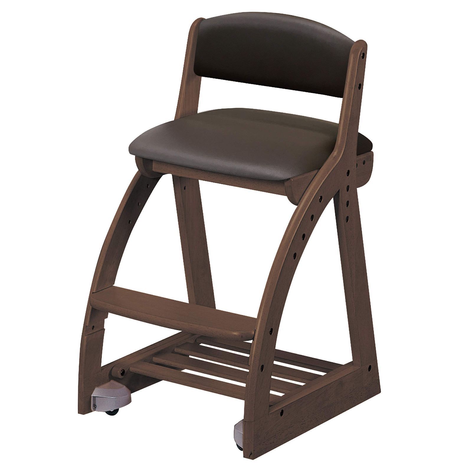 【在庫セール】SH440・470・500・530mm(外寸) 4ステップチェア サイズ:W413×D495~545×H750mm WT/ミディアムブラウン ミディアムブラウン色 学習椅子 KOIZUMI(コイズミ学習机) FDC-059WTDB コイズミファニ