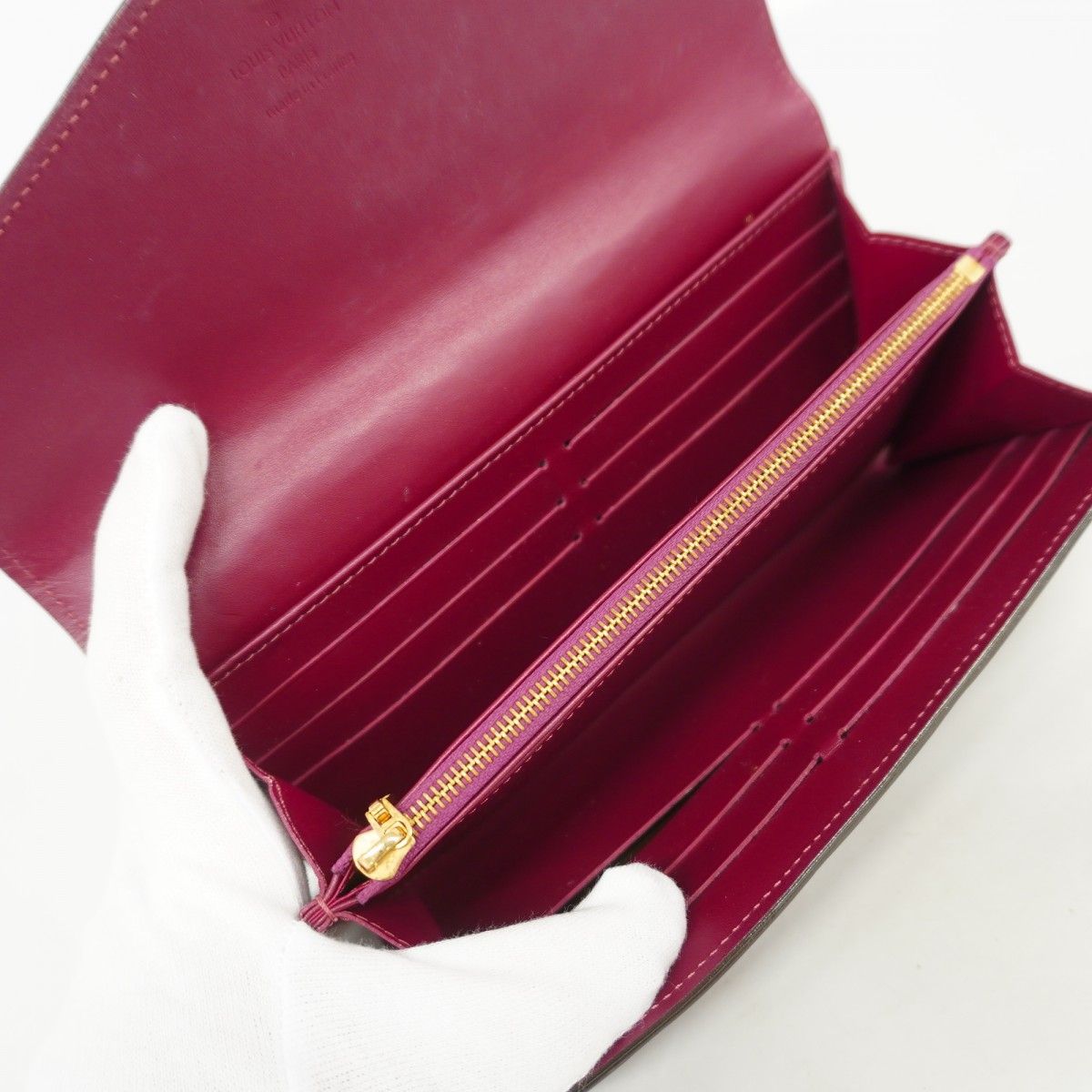 5md4291】ルイヴィトン 長財布 ヴェルニ ポルトフォイユサラ