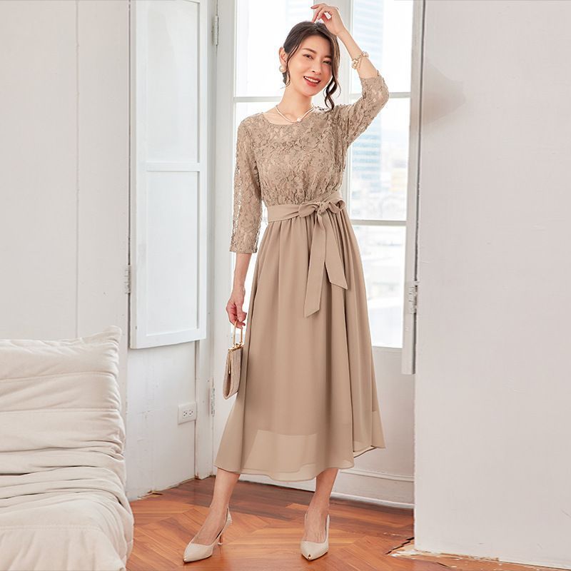 ドレス パーティードレス ロングワンピース ドレスワンピース 総レース シースルー袖 長袖 ロング丈 結婚式 披露宴 二次会 お呼ばれ 20代 30代 40代 レディース フォーマル 春 夏 秋 冬 お呼ばれ cuiying103