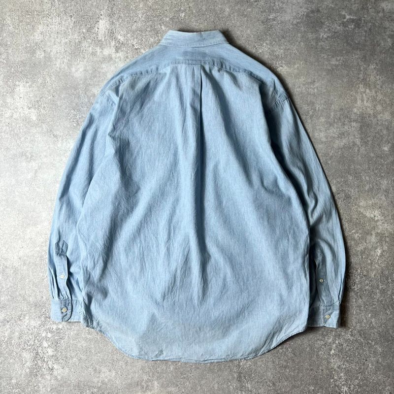 BIG SHIRT 90s RALPH LAUREN 100% コットン シャンブレー 長袖 ボタン