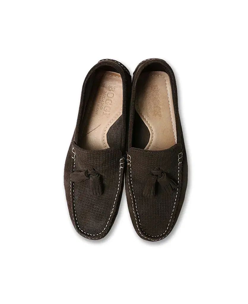 Boggi Milano ブラウン スウェード ドライビング タッセルローファー