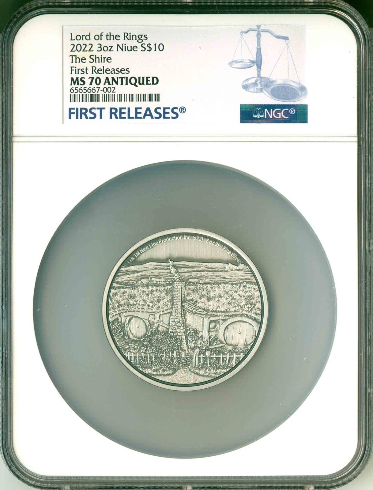 2025 Niue S$10 3 Oz Ld Of The Rings The Shire FR NGC MS70 Antiqued Box COA OGP