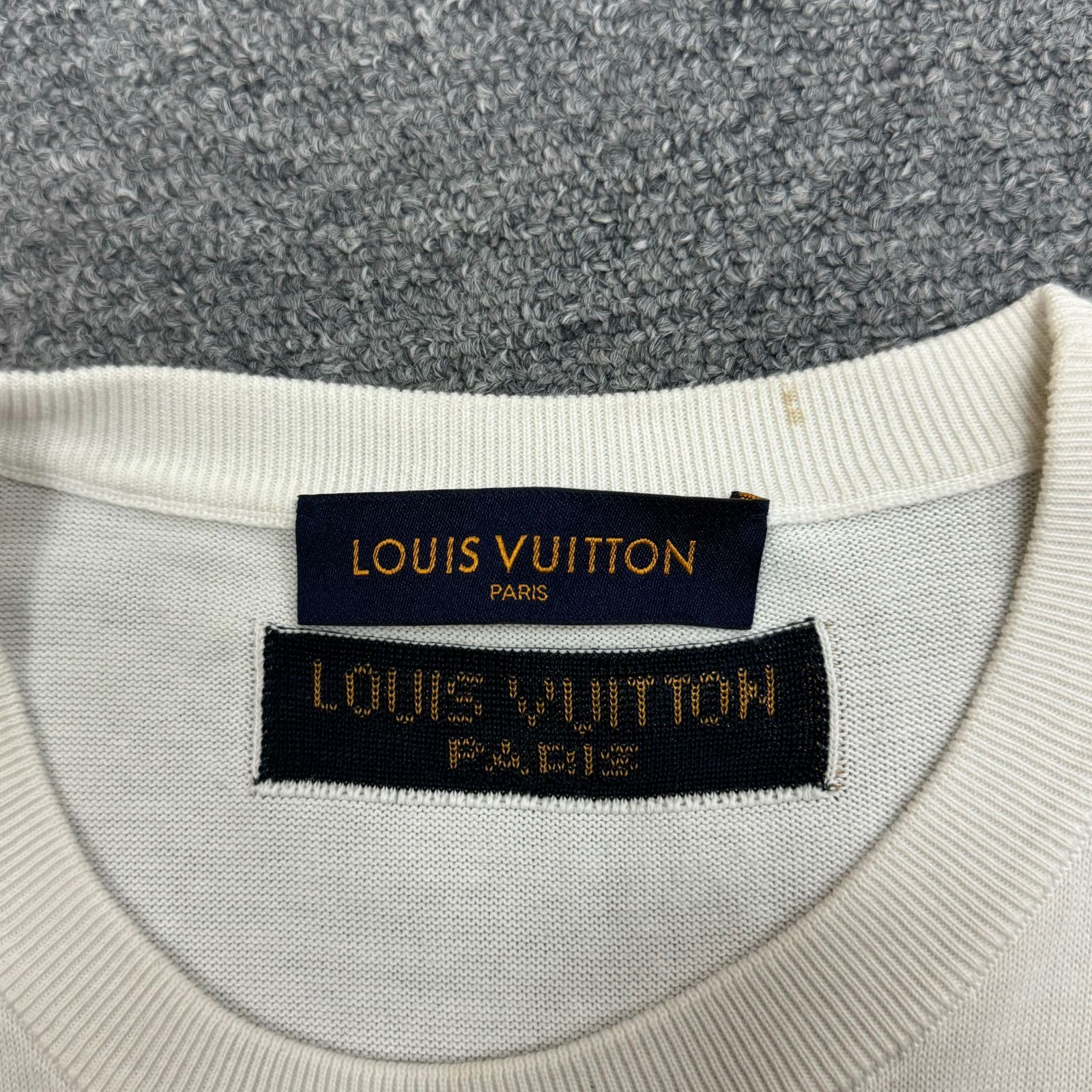 LOUIS VUITTON エンドゴール ニットTシャツ メンズ ホワイト XS LOUIS