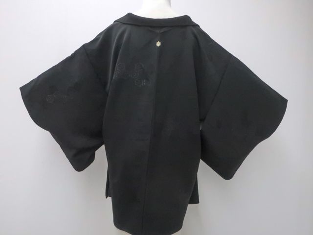 寿光織黒絵羽　反物　羽織　No.114 寿光織黒絵羽 反物 羽織 No.114