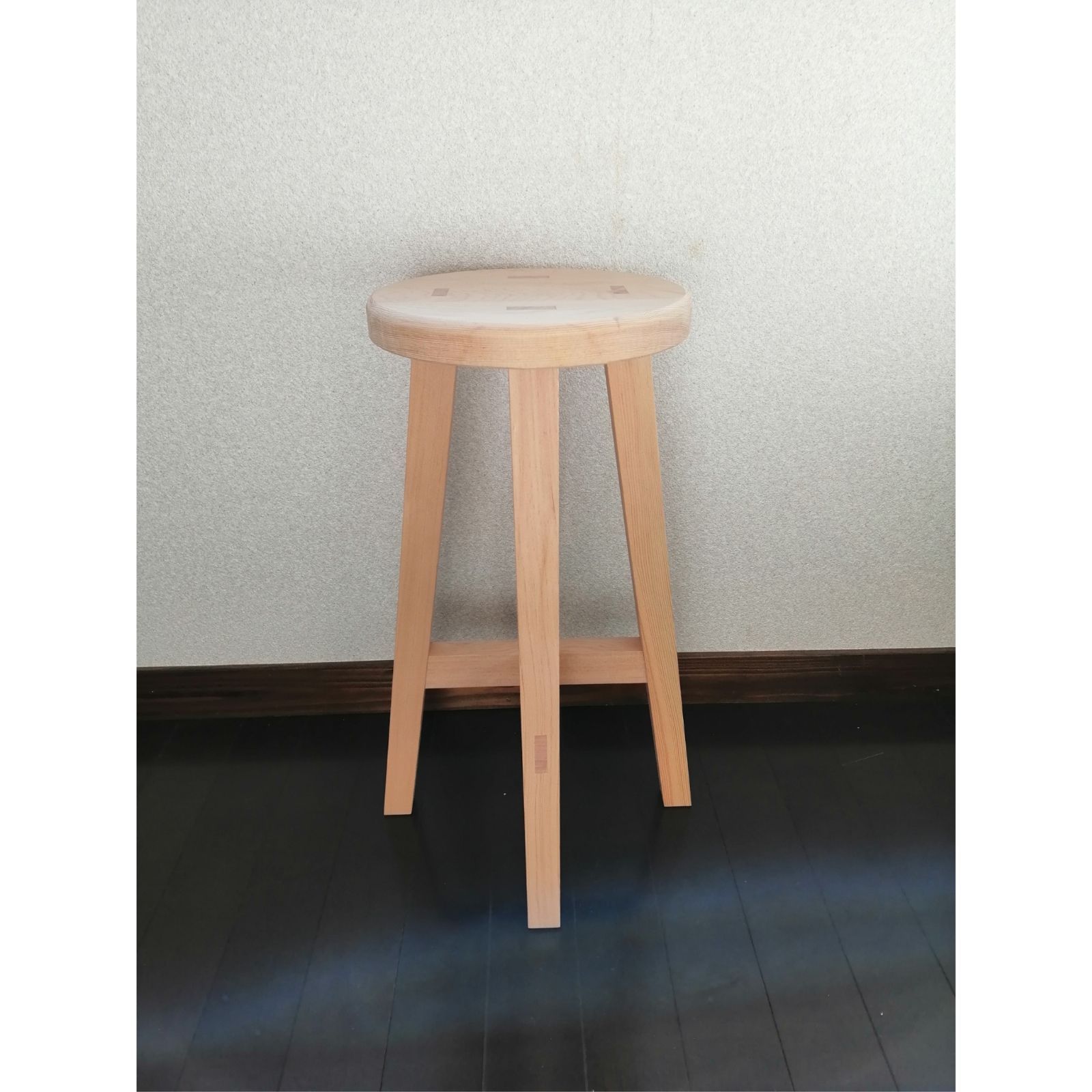 木製スツール 高さ43cm 丸椅子 stool 猫犬 - メルカリ