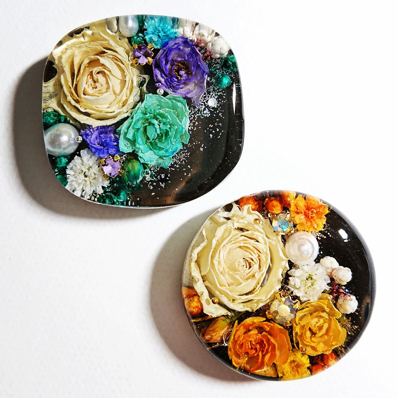 レジン 大人可愛い ヘアゴム ポニーフック ブローチ キーホルダー 本物