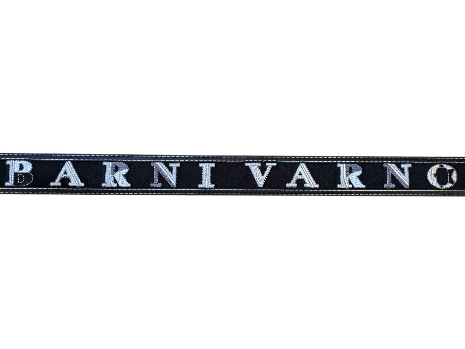 BARNI VARNO／バーニヴァーノ】 ロゴ刺繍メンズベルト ブラック