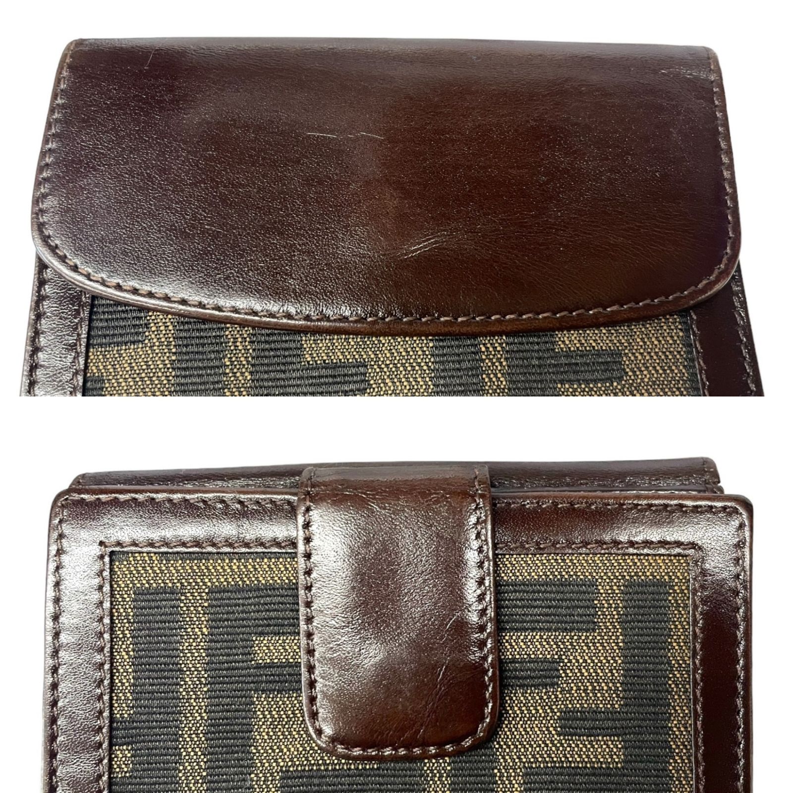 FENDI (フェンディ) 二つ折り 財布 コンパクト ウォレット ズッカ