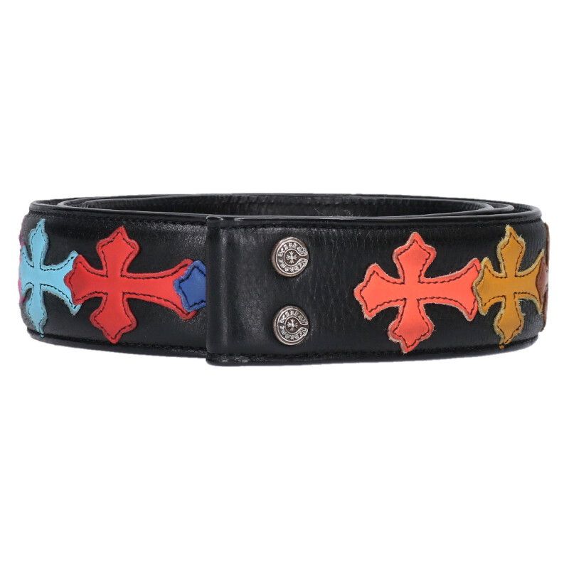 クロムハーツ（原本無） 1.5 STRAP スクロール レーベルリベッツ　ベルト クロムハーツ（原本無） 1.5inchスクロールレーベルリベット レザー