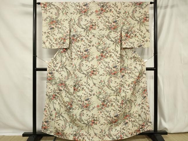 平和屋着物○上質な小紋 花丸文 金彩 正絹 逸品 AAAY9031ck