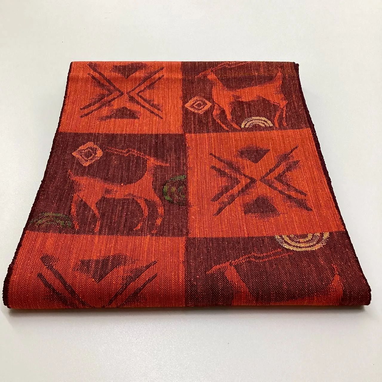 5692］名古屋帯 市松模様 紬地 八寸 正絹 着物 - メルカリ