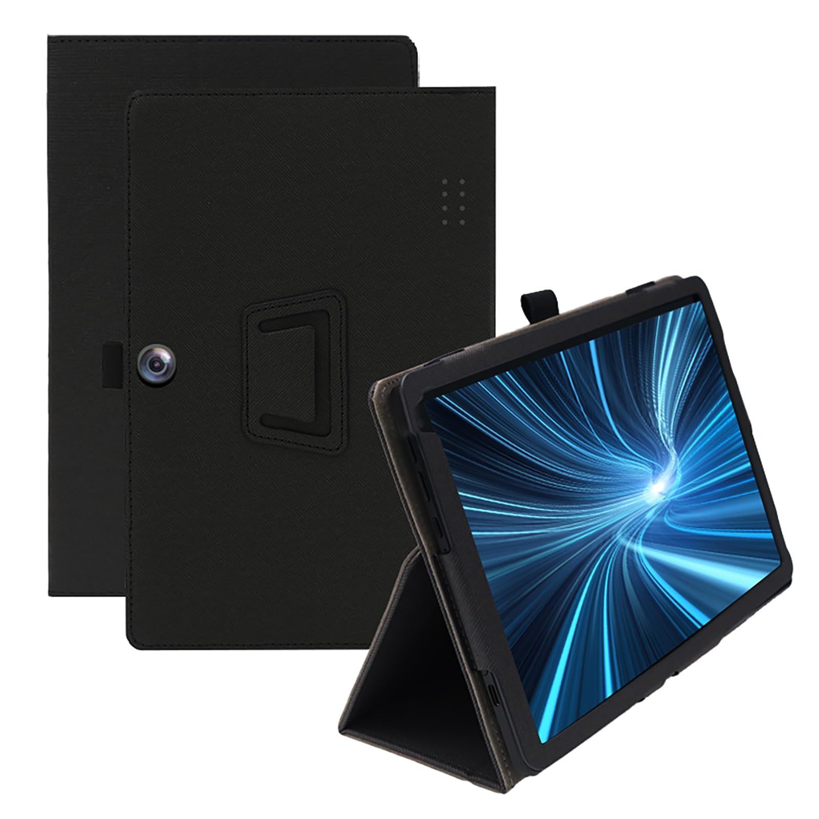 For BMAX I9 Plus ケース 保護ケース 高級PU レザー 全面保護 調節可能 衝突防止 防水防汚 薄型軽量 良い手触り Greerass 長持ち スタンド機能付き BMAX I9 Plus 対応 タブレット ケース (ブラック)