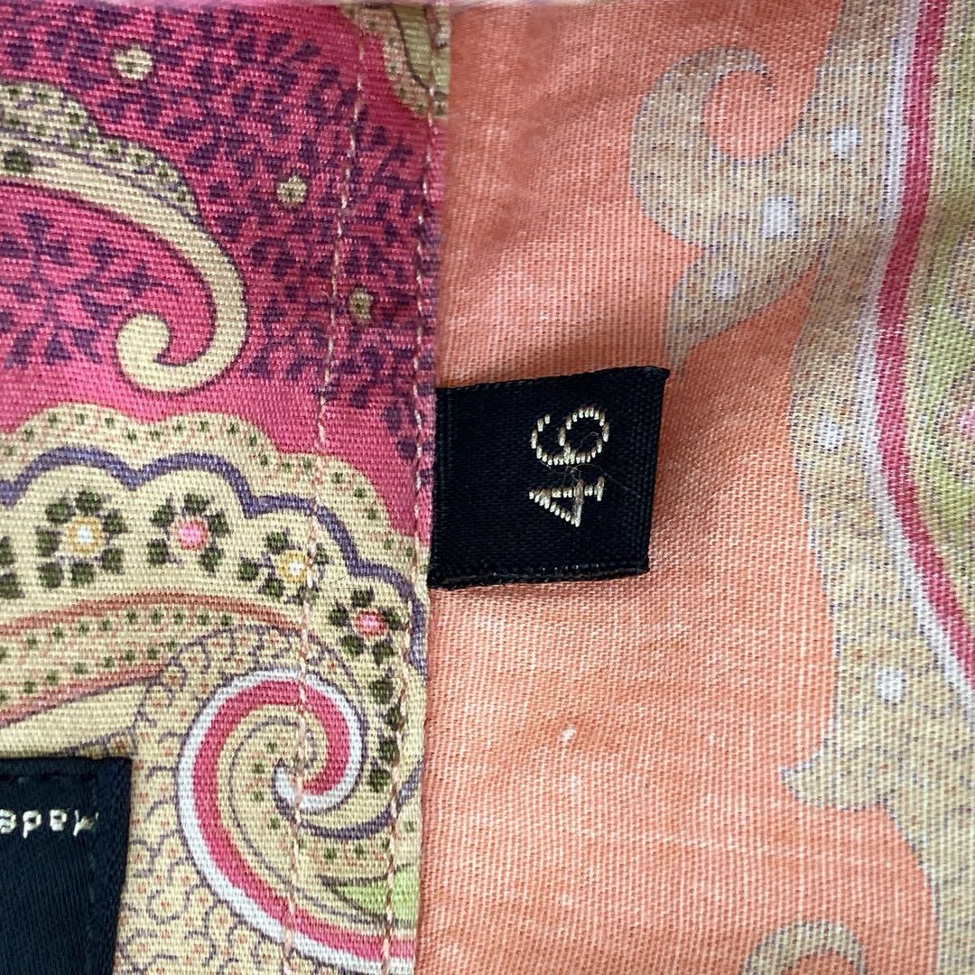 ペイズリー柄 コットンブレンドシャツ