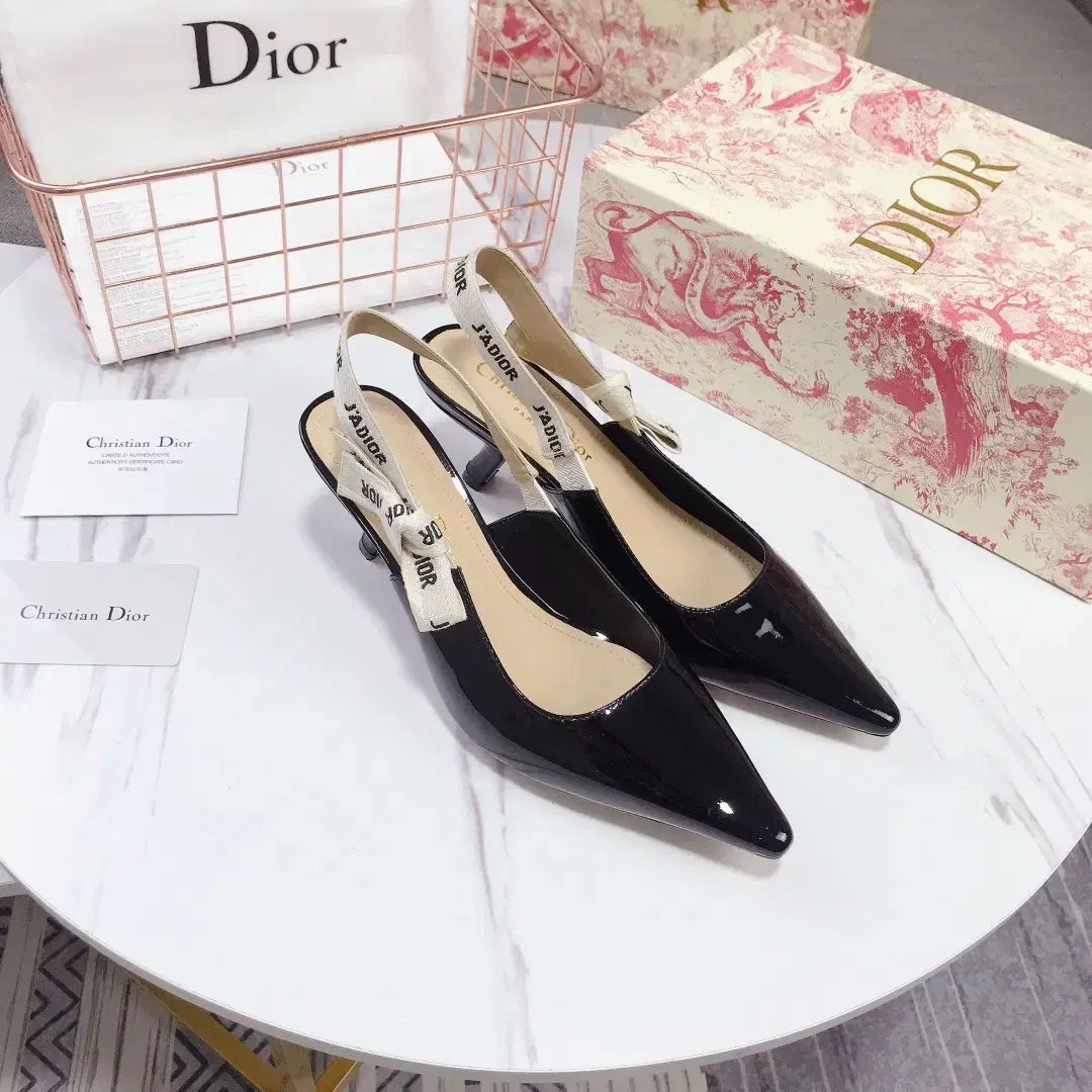 Christian Dior ハイヒール 黒 ディオール DIOR(ディオール) レディース ロゴ カジュアル 黒 ハイヒール