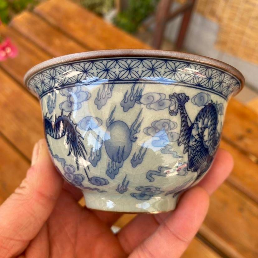 【人気No.1】 青花九龍紋蓋碗 中国茶器 未 煎茶具 飲茶食器 蓋付き茶器 景徳镇 工芸品