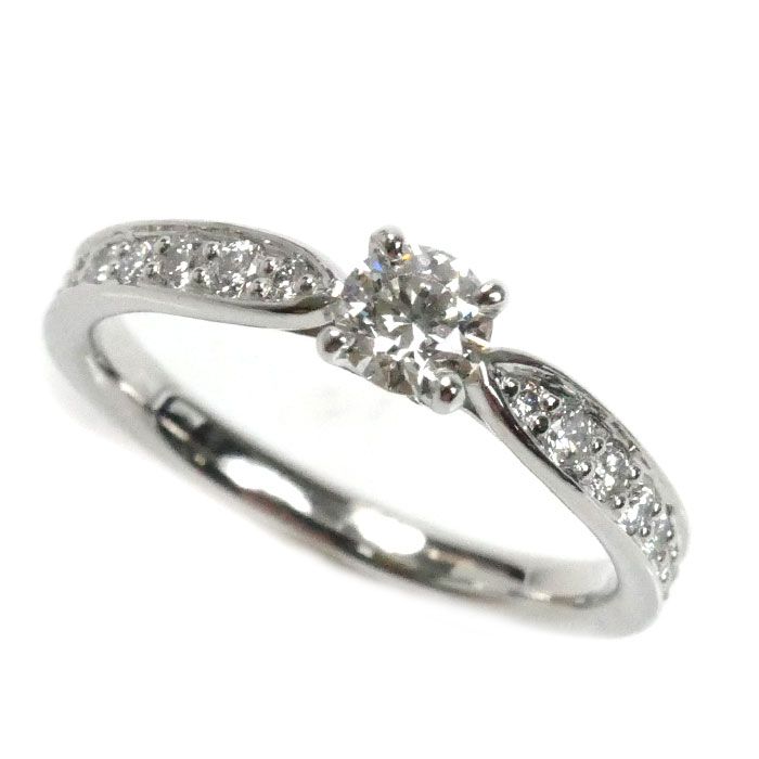 TIFFANY-Co. ティファニー Pt950プラチナ ハーモニー ハーフサークル ダイヤ リング 指輪 ダイヤモンド0.21ct 7号 2.8g レディース