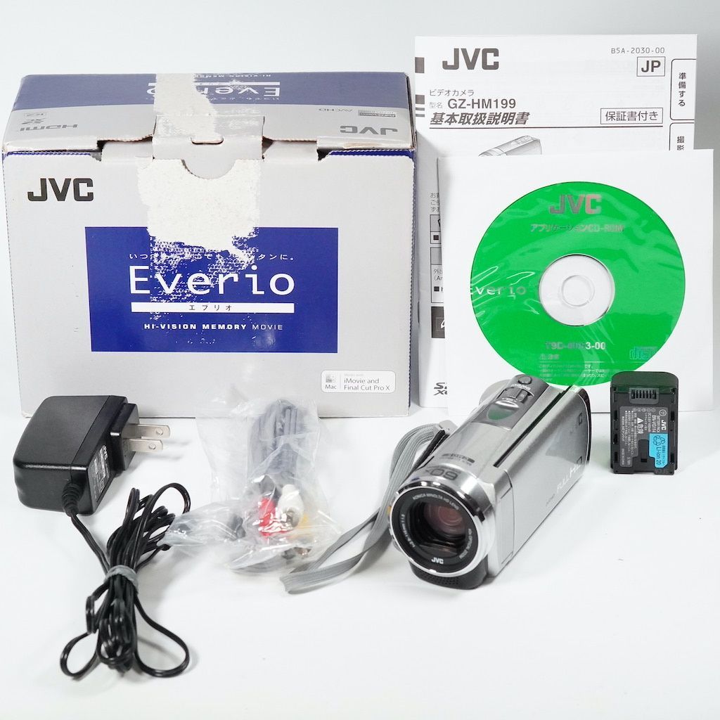 JVC Victor Everio GZ-HM199-S シルバー 元箱 動作OK 1週間保証 /9929 