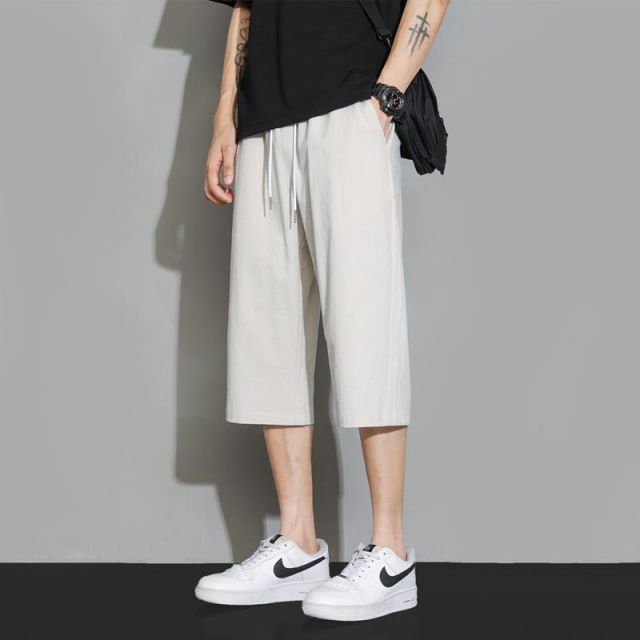 種類26：4XL/F：ダークブルー メンズ ファッション 服 男性用 オシャレ シンプル 大人 かっこいい 大きいサイズ ストリート 紳士服 パンツ 夏 冷感 薄手 ファッション カジュアル クロップド 