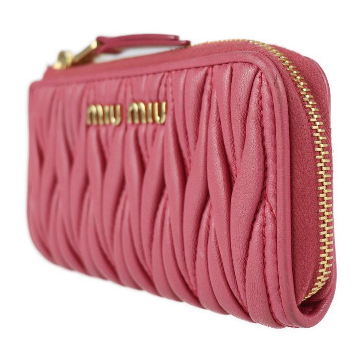 良品✨ミュウミュウ♡ケース キーリング付き マテラッセ ピンク ゴールド MIUMIU キーケース マテラッセピンク♡gold pink ミュウミュウ - メルカリ