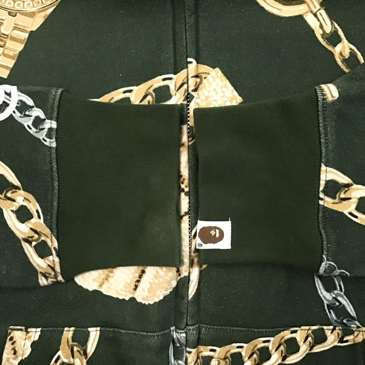 BAPE JEWELS SHARK FULL ZIP HOODIE Mサイズ green a bathing ape