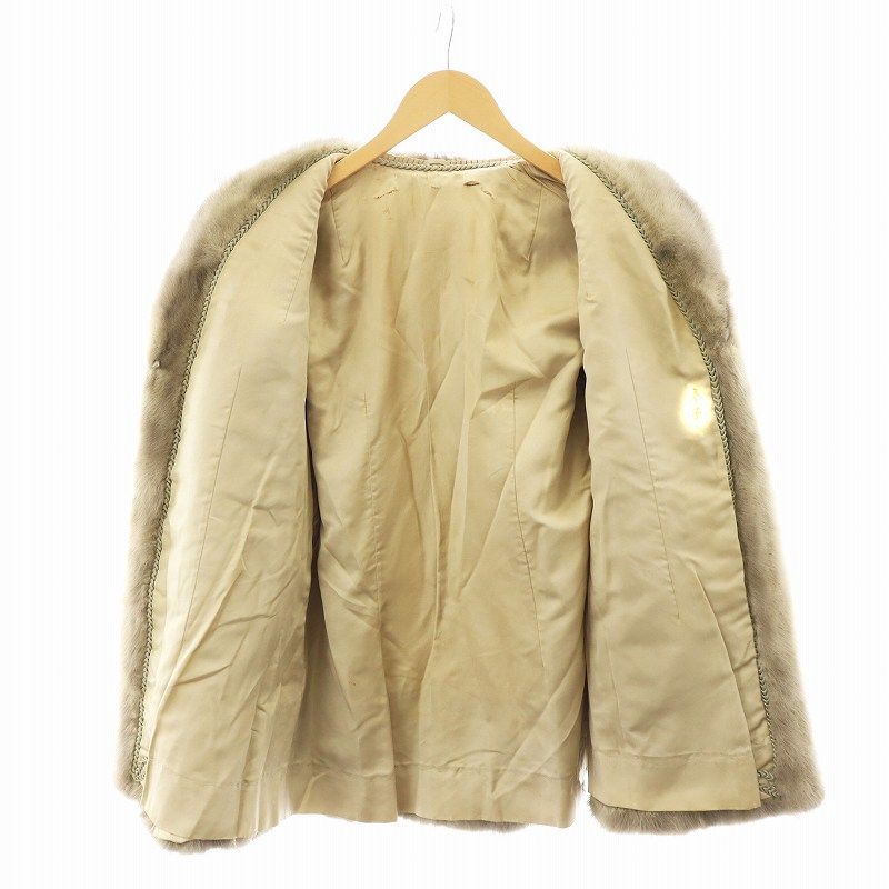 ノーブランド 毛皮コート ファーコート ミドル丈 サファイアミンク  