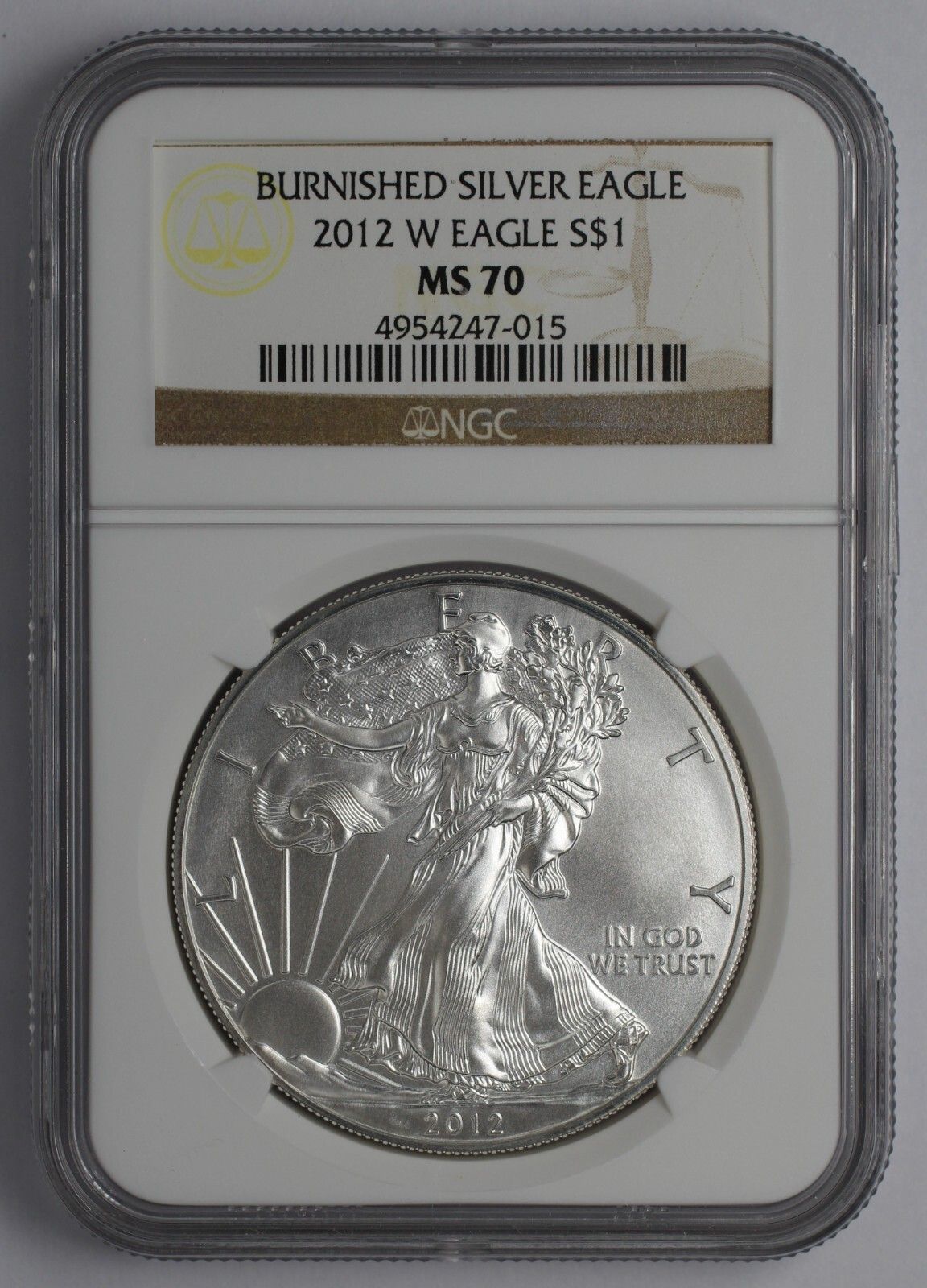 2012 W $1 Burnished American Silver Eagle NGC MS 70
