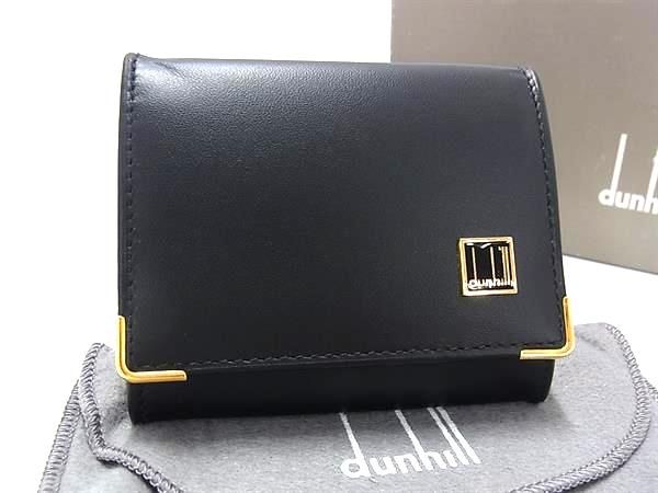 新品同様 dunhill ダンヒル レザー コインケース コインパース 小銭入れ メンズ ブラック系 BL5465