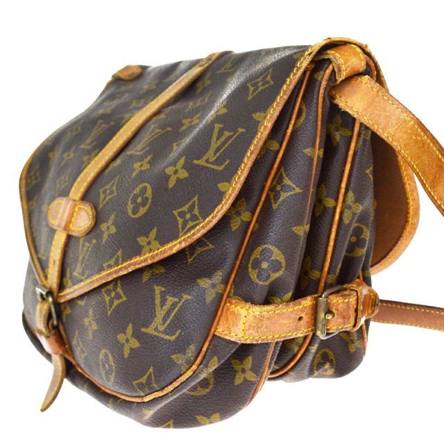 ルイヴィトン モノグラム ソミュール 30 ショルダーバッグ ブラウン
