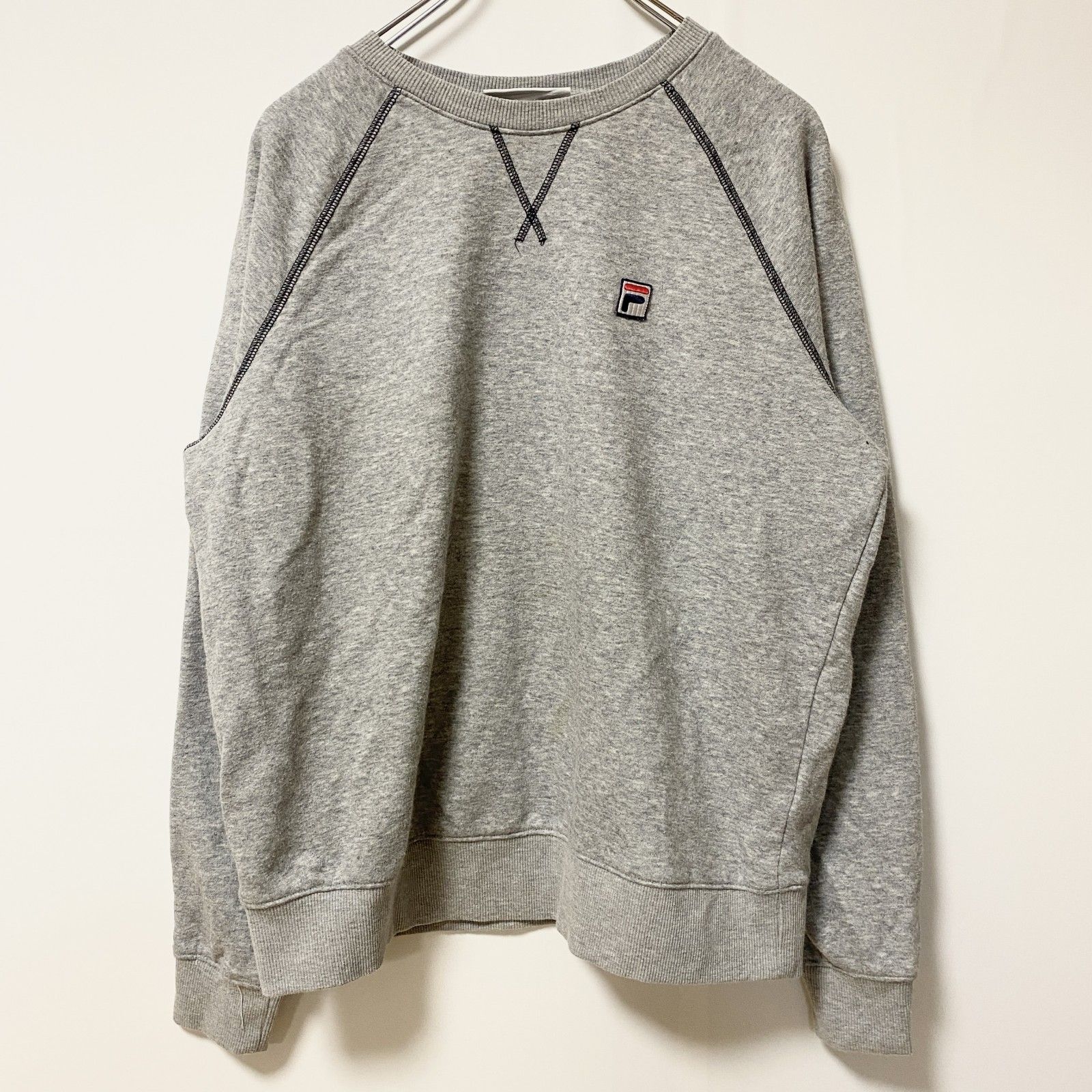 古着 used FILA フィラ 長袖ビッグ刺繡ロゴデザインスウェット