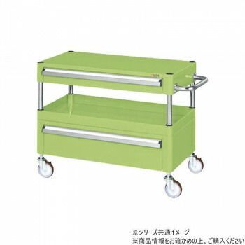 サカエ CSパールワゴン中量タイプ 引出し付 グリーン CSP-6061ACNU