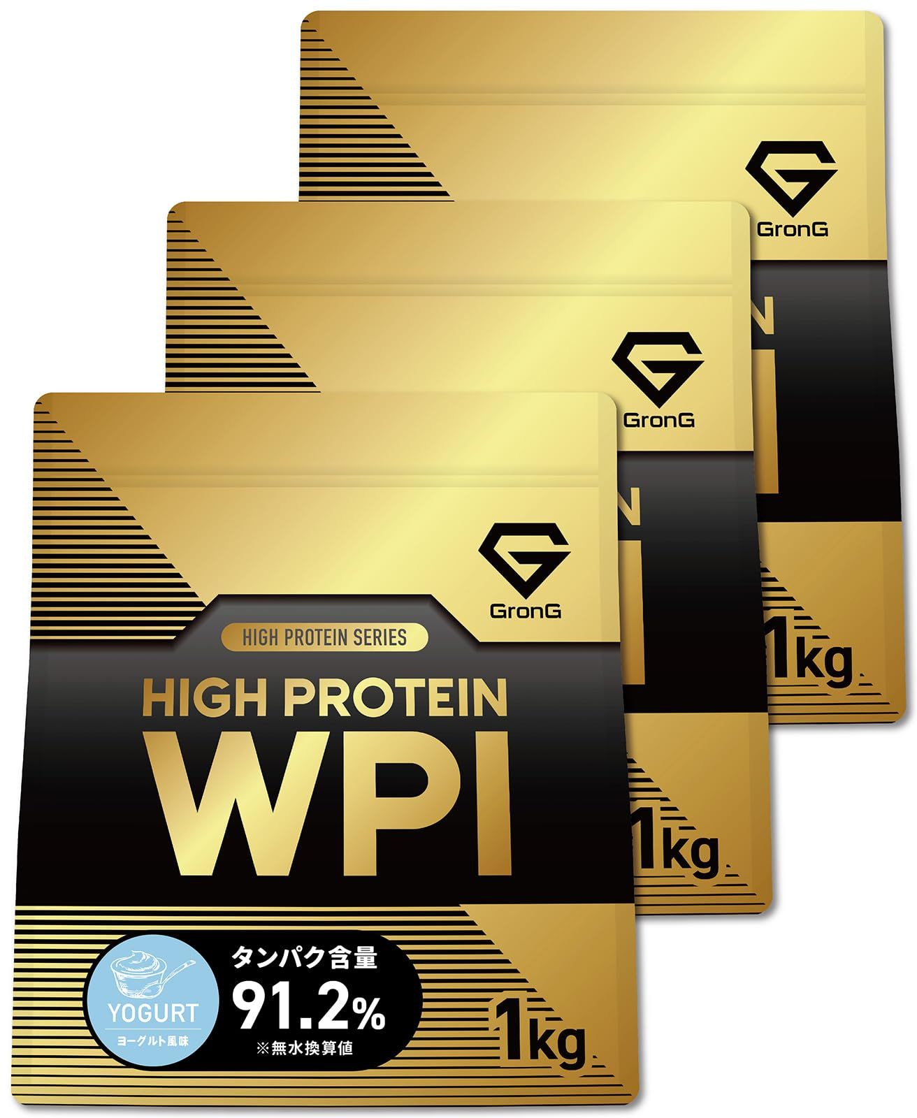 プロテイン WPI ホエイプロテイン アイソレート 3kg ハイプロテイン ヨーグルト風味 GronG GronG グロング