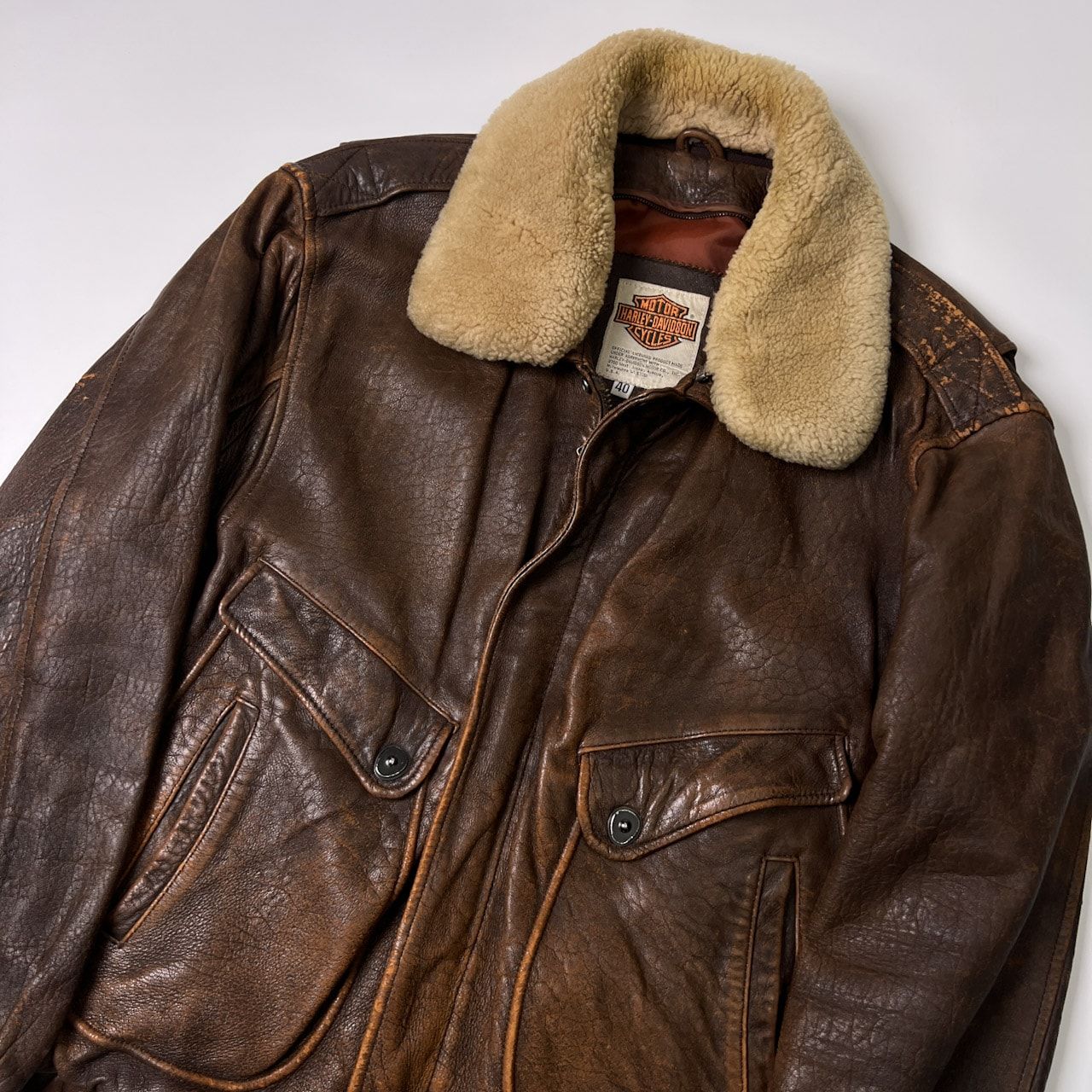 s*l様 ファー付きブラウンレザーフライトジャケット f1b13.jpg