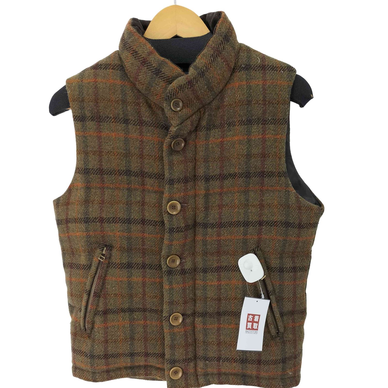 ハリスツイード Harris Tweed ツイードチェック ダウンベスト